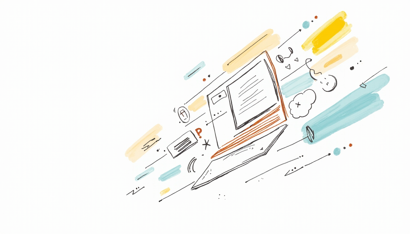 Ilustrație cu procesul de crearea site web și alegerea unei agenții